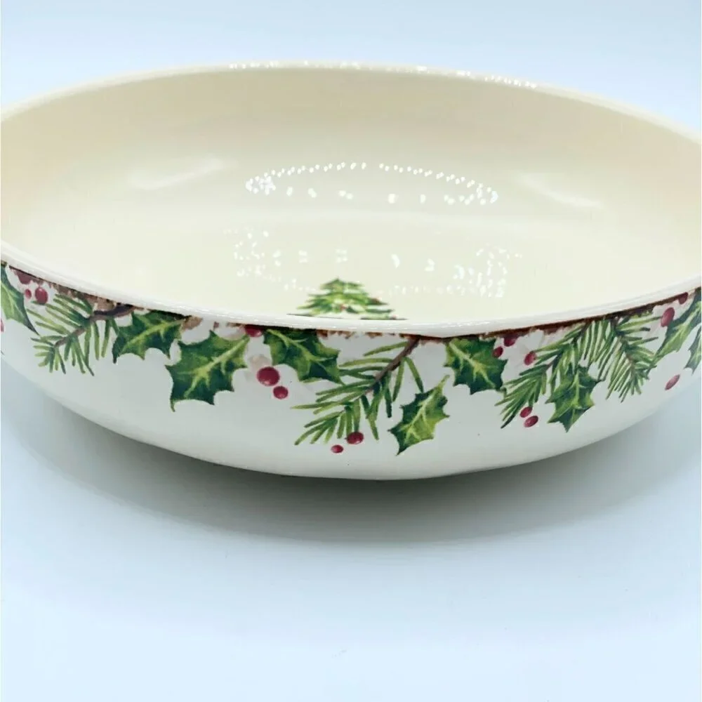 Pier 1 Winter's Wonder Holiday Christmas Ironstone Dinner Cereal Soup Bowl 8